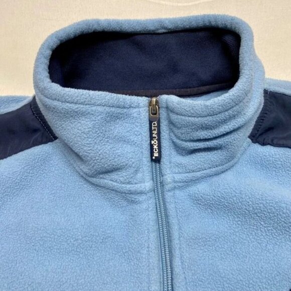Ecko UNLTD Men's Full Zip X-Large Baby Blue Navy Rhino Logo Mock Neck Fleece GUC - Picture 14 of 15